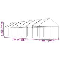 Thumbnail for Pavillon mit Dach Weiß 15,61x4,08x3,22 m Polyethylen