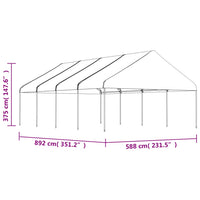Thumbnail for Pavillon mit Dach Weiß 8,92x5,88x3,75 m Polyethylen