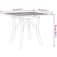 Thumbnail for Gartentisch 85x85x75 cm Massivholz Akazie