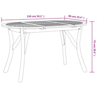 Thumbnail for Gartentisch 150x90x75 cm Massivholz Akazie