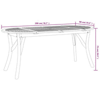 Thumbnail for Gartentisch 200x90x75 cm Massivholz Akazie