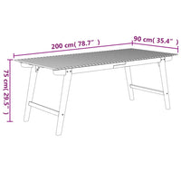 Thumbnail for Gartentisch 200x90x75 cm Massivholz Akazie