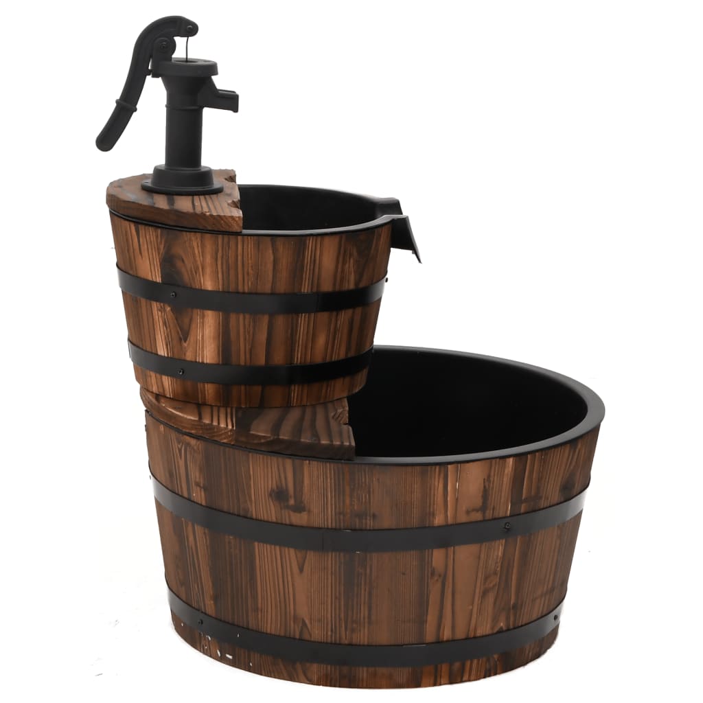 Gartenbrunnen mit Pumpe 44,5x44,5x58 cm Massivholz Tanne