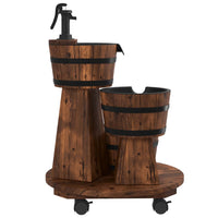 Thumbnail for Gartenbrunnen mit Rollen und Pumpe 55x55x80 cm Massivholz Tanne