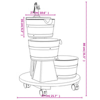 Thumbnail for Gartenbrunnen mit Rollen und Pumpe 55x55x80 cm Massivholz Tanne
