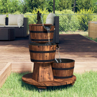 Thumbnail for Gartenbrunnen mit Rollen und Pumpe 55x55x80 cm Massivholz Tanne