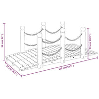 Thumbnail for Gartenbrücke mit Kettengeländer 150x67x56 cm Massivholz Fichte