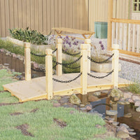 Thumbnail for Gartenbrücke mit Kettengeländer 150x67x56 cm Massivholz Fichte