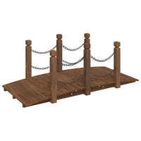 Thumbnail for Gartenbrücke mit Kettengeländer 150x67x56 cm Massivholz Fichte