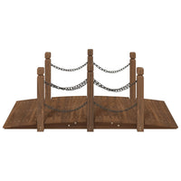 Thumbnail for Gartenbrücke mit Kettengeländer 150x67x56 cm Massivholz Fichte