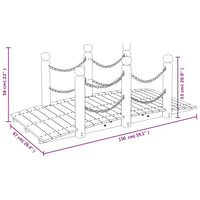 Thumbnail for Gartenbrücke mit Kettengeländer 150x67x56 cm Massivholz Fichte