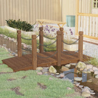 Thumbnail for Gartenbrücke mit Kettengeländer 150x67x56 cm Massivholz Fichte