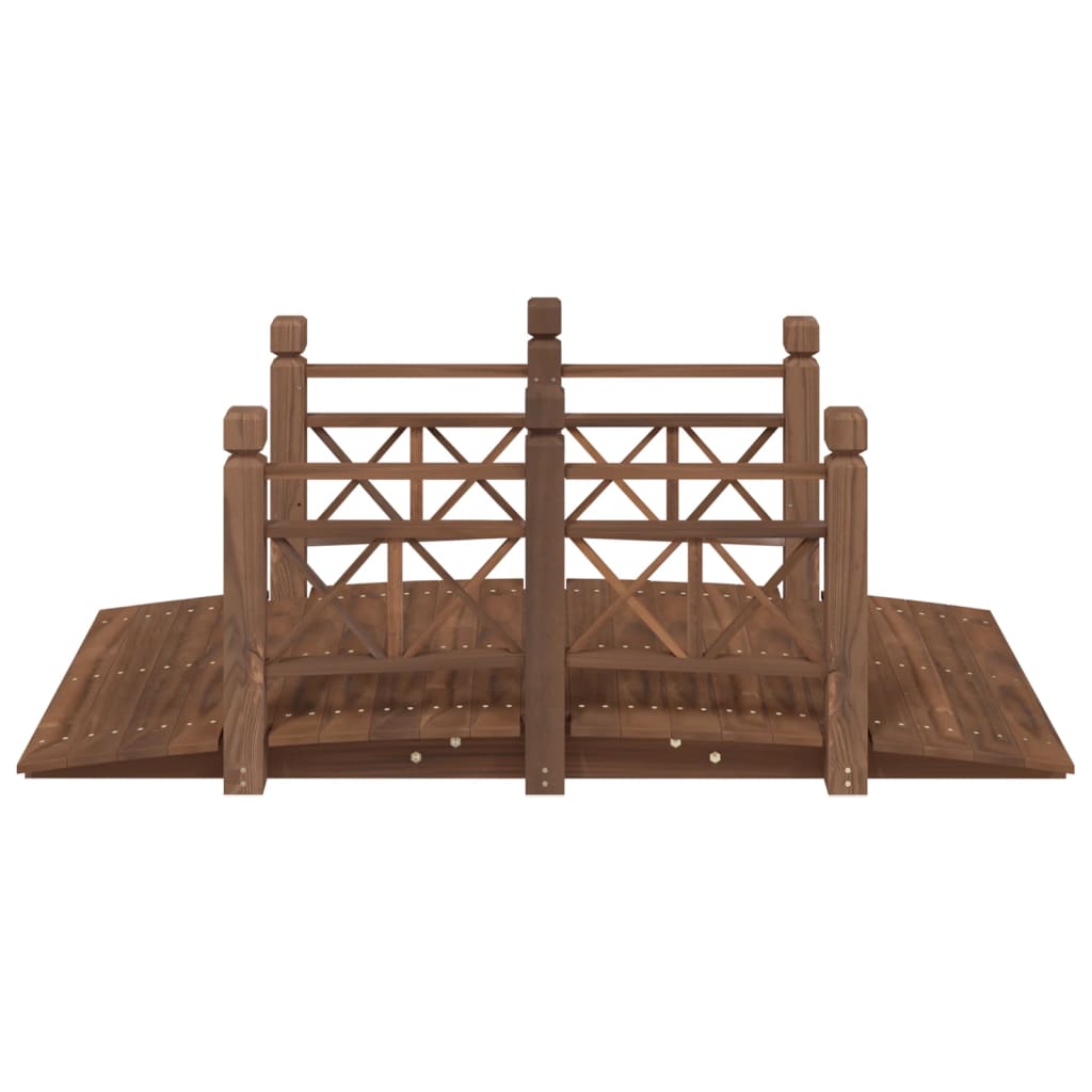 Gartenbrücke mit Geländer 150x67x56 cm Massivholz Fichte