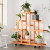 Thumbnail for Blumenständer mit Rollen 110x25x101 cm Massivholz Tanne