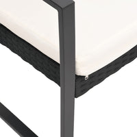 Thumbnail for Gartenbank 2-Sitzer mit Kissen Schwarz PP-Rattan