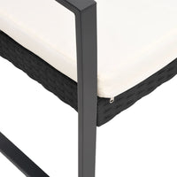 Thumbnail for Gartenbank 3-Sitzer mit Kissen Schwarz PP-Rattan