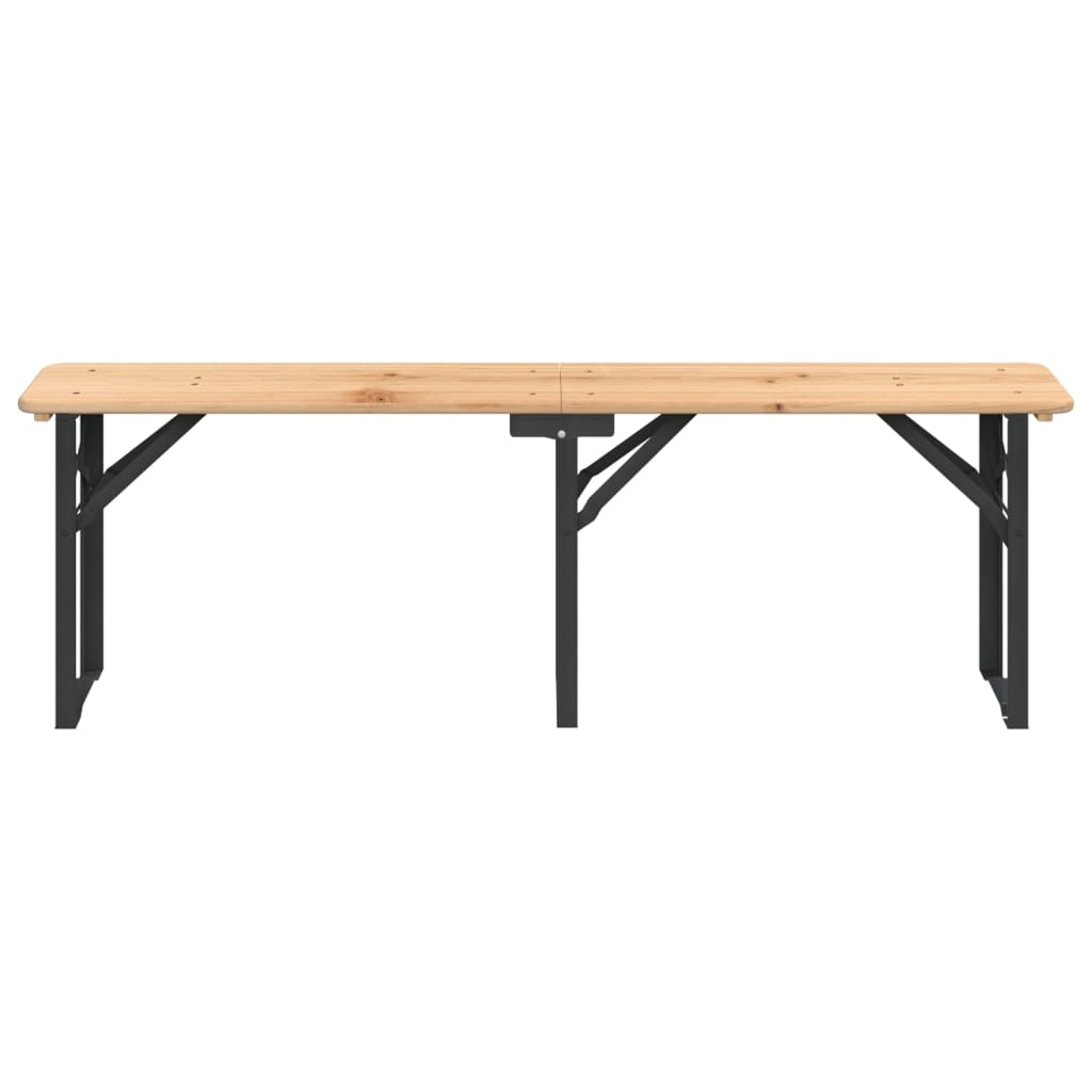 3-tlg. Biertisch-Set Klappbar Massivholz Tanne