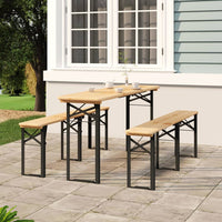 Thumbnail for 3-tlg. Biertisch-Set Klappbar Massivholz Tanne