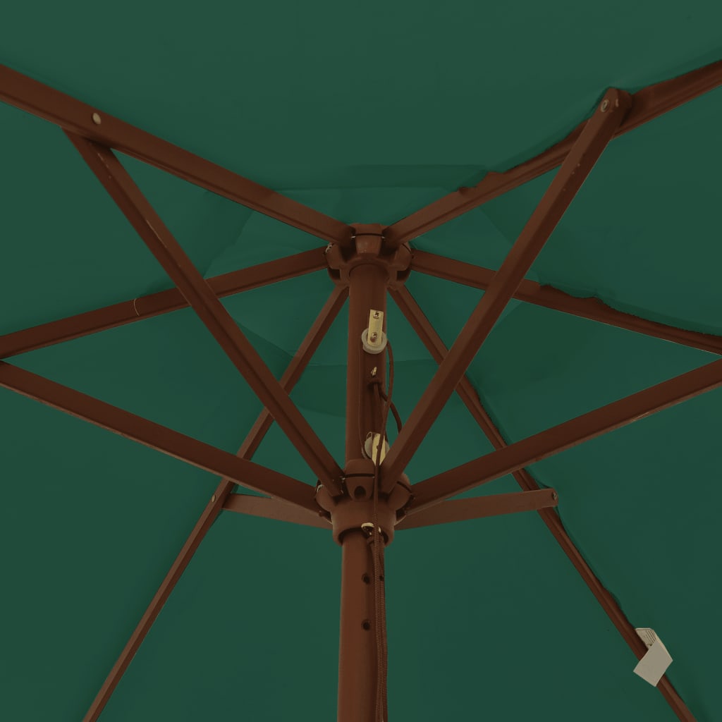 Sonnenschirm mit Holzmast Grün 196x231 cm