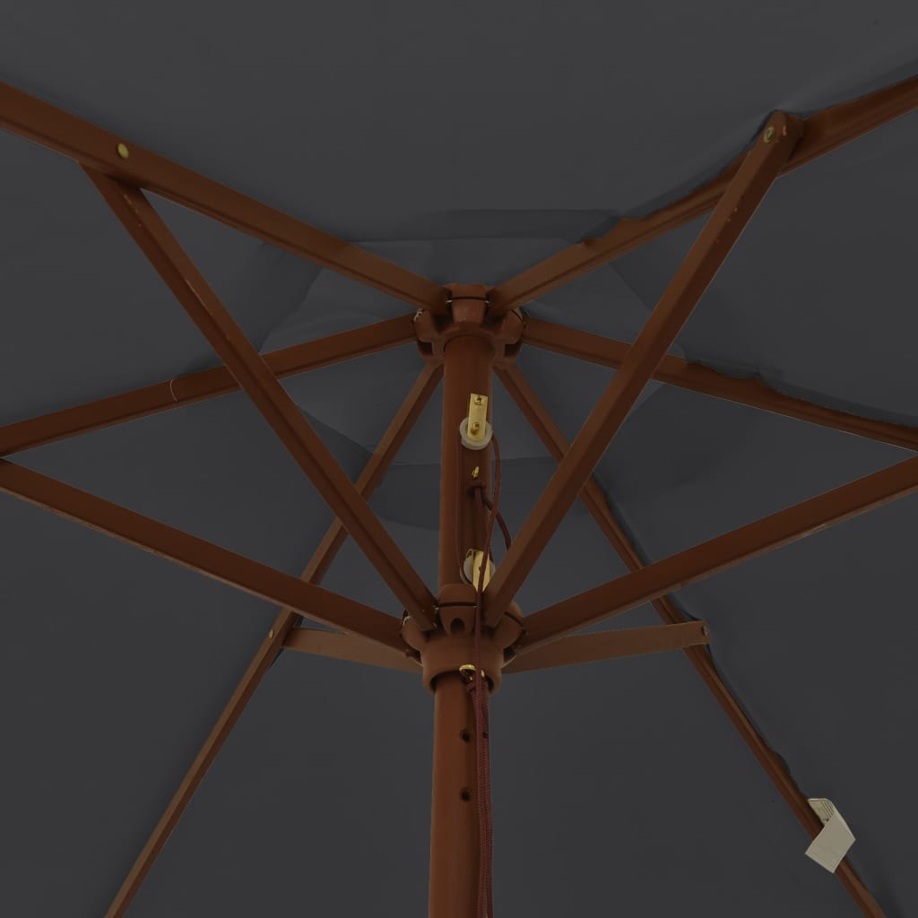 Sonnenschirm mit Holzmast Schwarz 196x231 cm