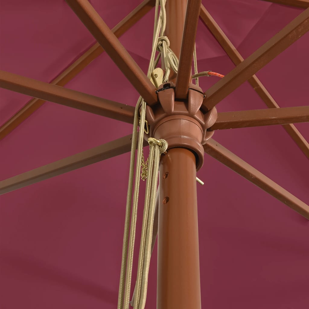 Sonnenschirm mit Holzmast Bordeauxrot 400x273 cm