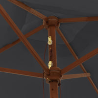 Thumbnail for Sonnenschirm mit Holzmast Schwarz 198x198x231 cm