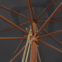 Thumbnail for Sonnenschirm mit Holzmast Schwarz 300x300x273 cm