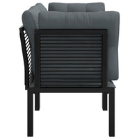 Thumbnail for Garten-Eckstühle mit Kissen 2 Stk. Schwarz & Grau Poly Rattan