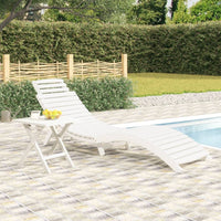 Thumbnail for Sonnenliege Weiß 184x55x64 cm Massivholz Akazie