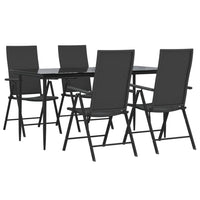 Thumbnail for 5-tlg. Garten-Essgruppe Schwarz Poly Rattan