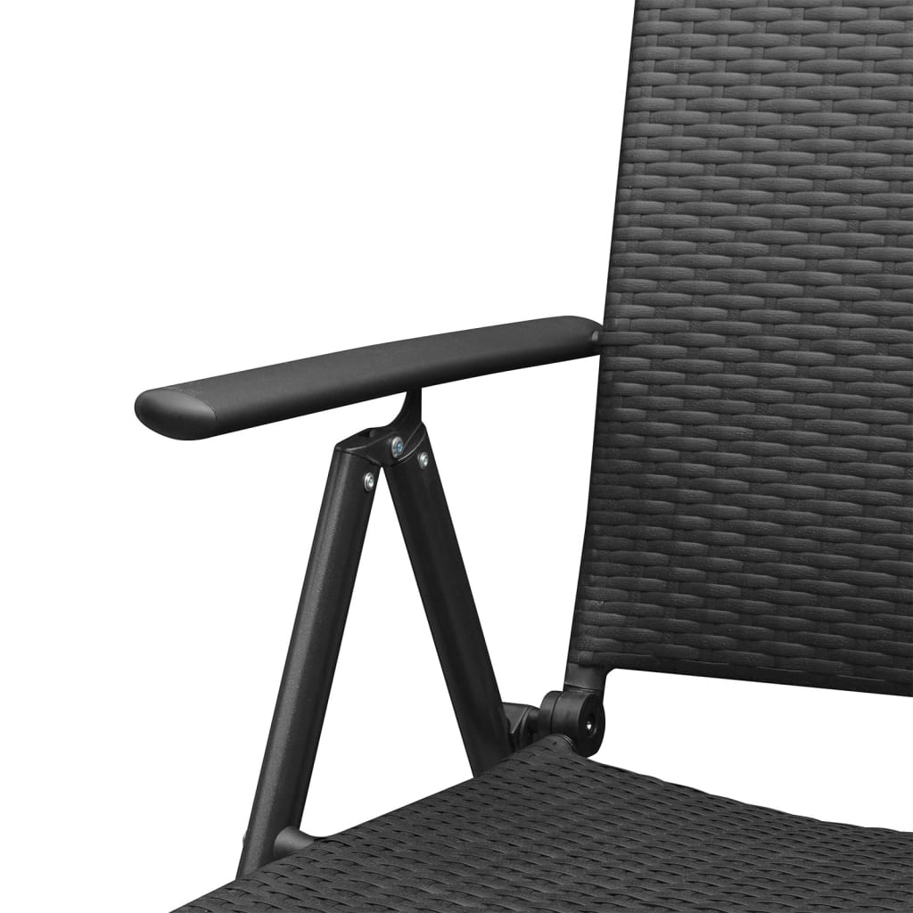 5-tlg. Garten-Essgruppe Schwarz Poly Rattan