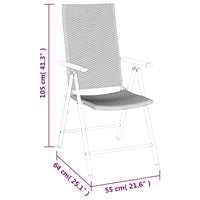Thumbnail for 5-tlg. Garten-Essgruppe Schwarz Poly Rattan