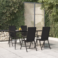 Thumbnail for 5-tlg. Garten-Essgruppe Schwarz Poly Rattan