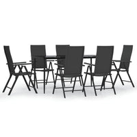 Thumbnail for 7-tlg. Garten-Essgruppe Schwarz Poly Rattan