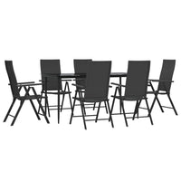 Thumbnail for 7-tlg. Garten-Essgruppe Schwarz Poly Rattan