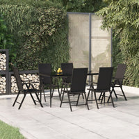 Thumbnail for 7-tlg. Garten-Essgruppe Schwarz Poly Rattan