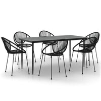 Thumbnail for 7-tlg. Garten-Essgruppe Schwarz PVC-Rattan