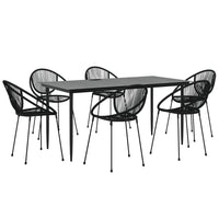 Thumbnail for 7-tlg. Garten-Essgruppe Schwarz PVC-Rattan