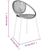 Thumbnail for 7-tlg. Garten-Essgruppe Schwarz PVC-Rattan