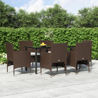 Thumbnail for 7-tlg. Garten-Essgruppe mit Kissen Braun und Schwarz