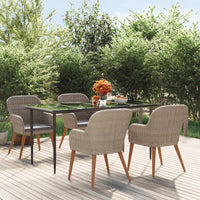 Thumbnail for 5-tlg. Garten-Essgruppe mit Kissen Braun