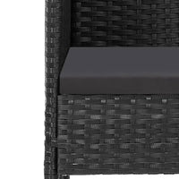 Thumbnail for 5-tlg. Garten-Essgruppe mit Kissen Schwarz Poly Rattan