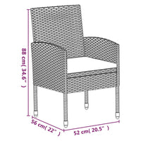 Thumbnail for 5-tlg. Garten-Essgruppe mit Kissen Schwarz Poly Rattan