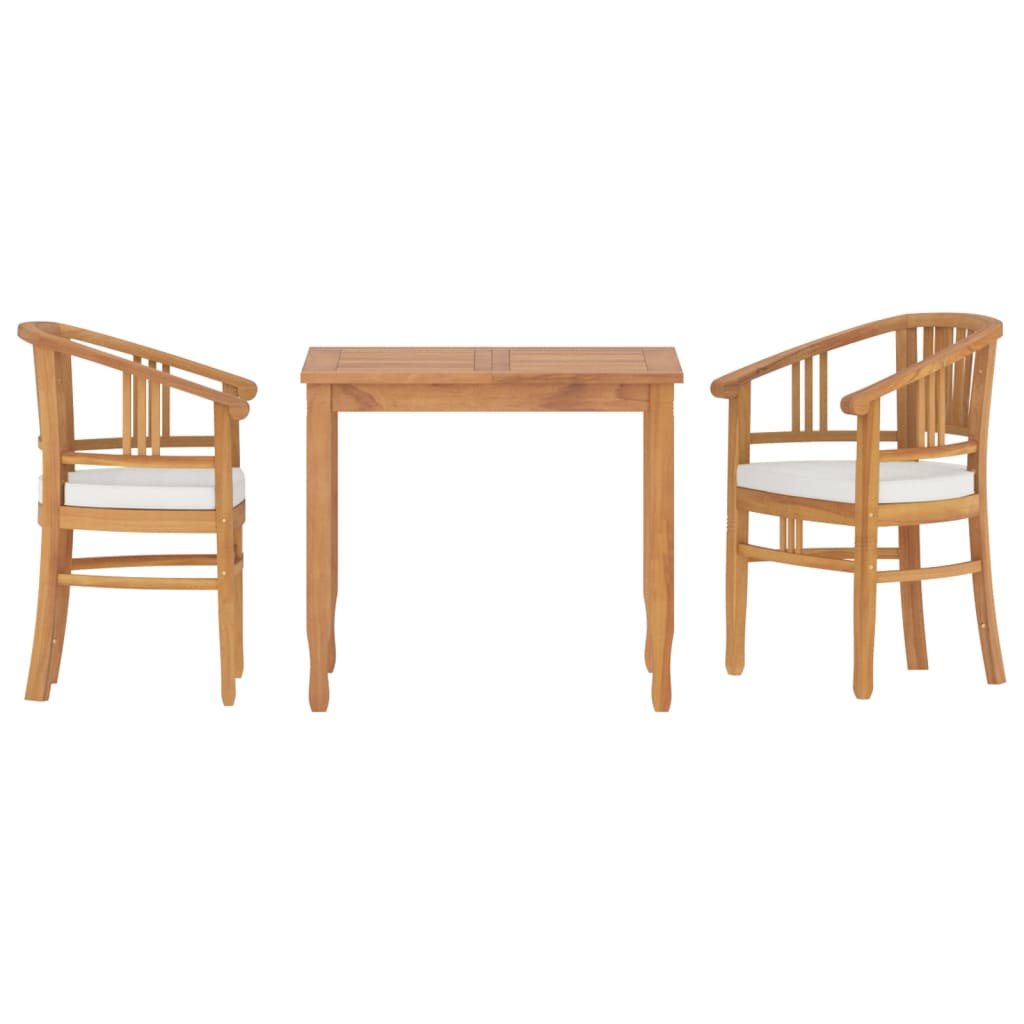 3-tlg. Garten-Essgruppe Massivholz Teak