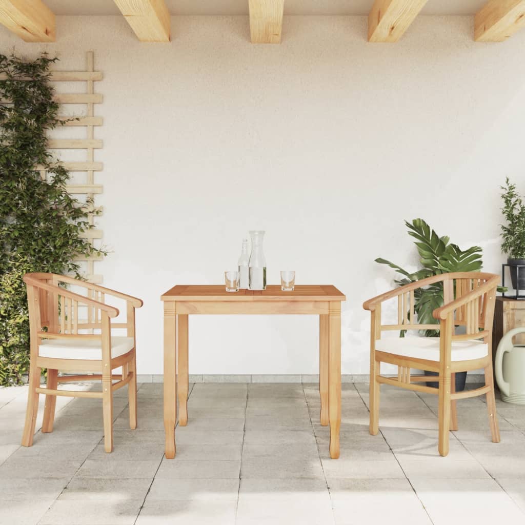 3-tlg. Garten-Essgruppe Massivholz Teak