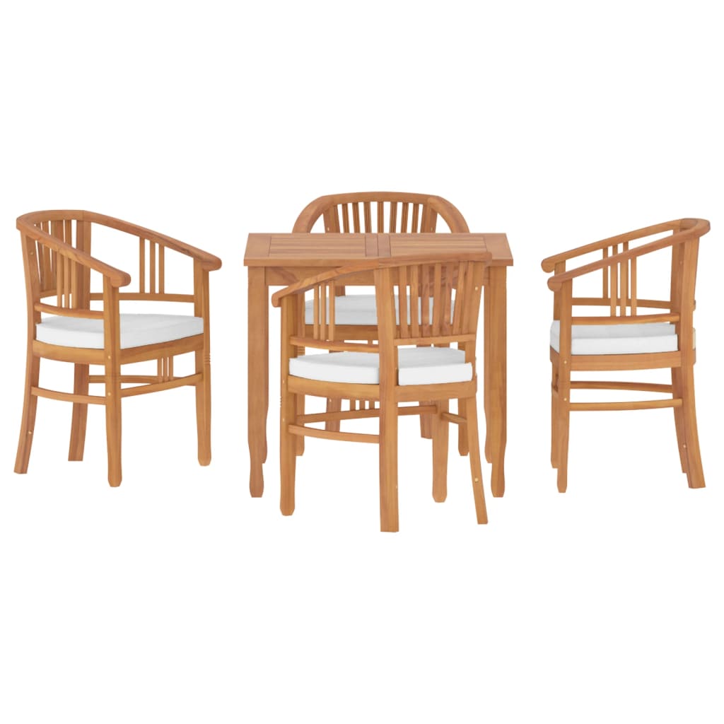 5-tlg. Garten-Essgruppe Massivholz Teak