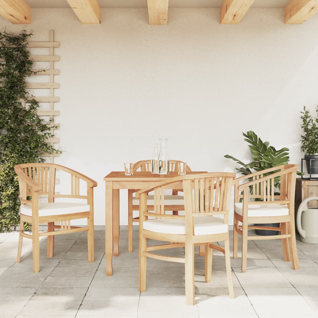 5-tlg. Garten-Essgruppe Massivholz Teak