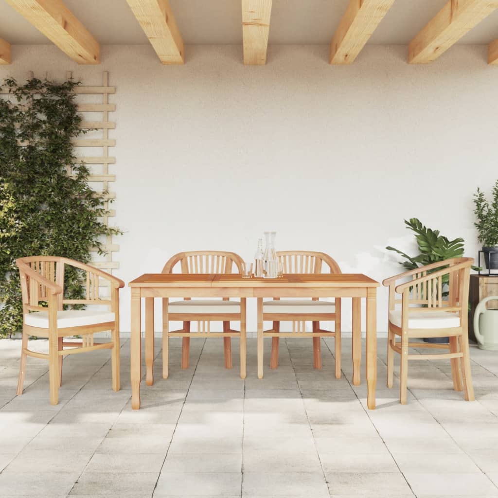 5-tlg. Garten-Essgruppe Massivholz Teak