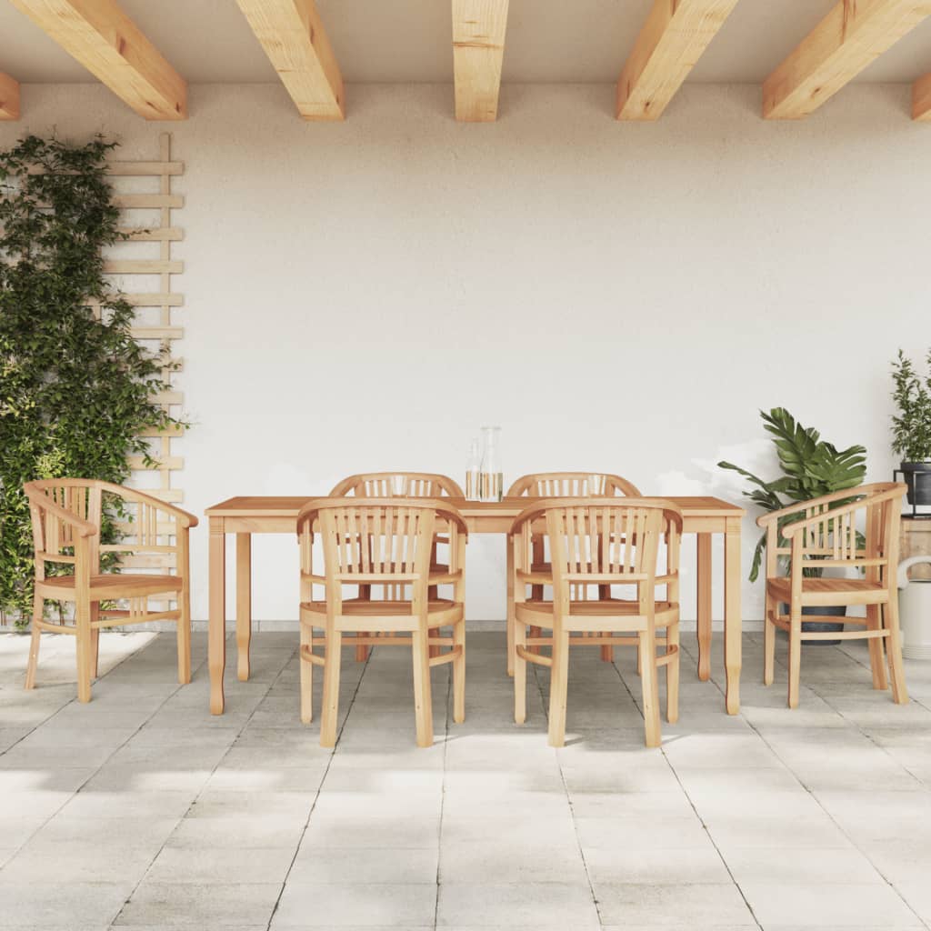 7-tlg. Garten-Essgruppe Massivholz Teak