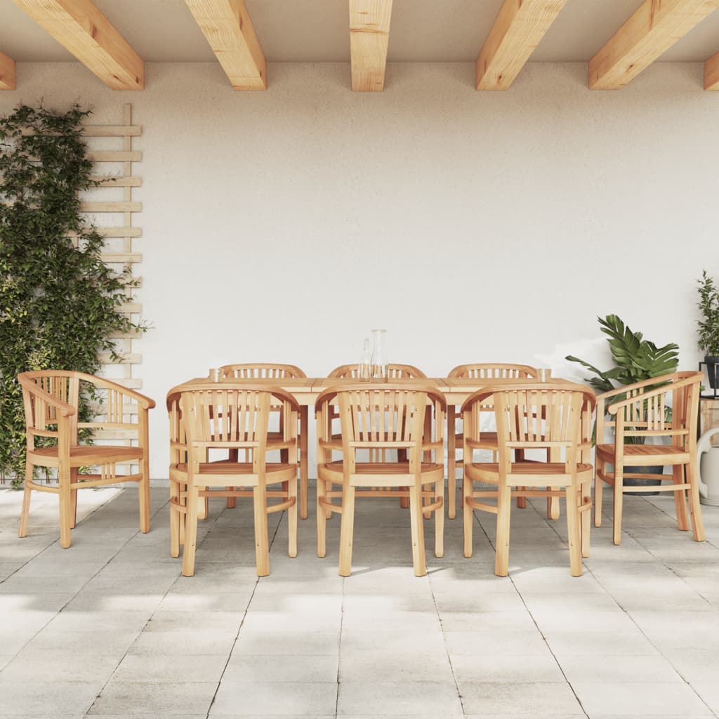 9-tlg. Garten-Essgruppe Massivholz Teak